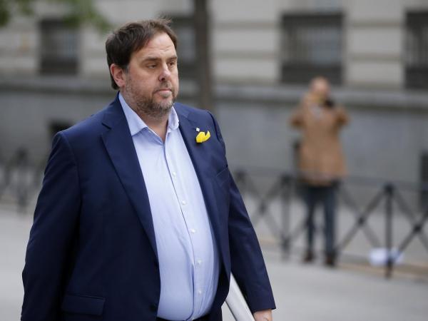 El Vicepresident Oriol Junqueras, entrant a declarar a l'Audiència Nacional