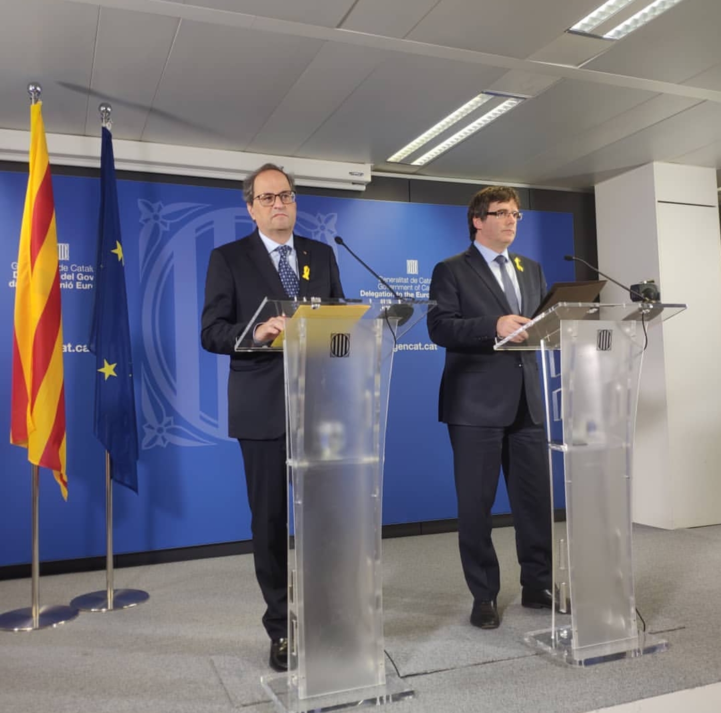 El President Torra i el President Puigdemont a Brussel·les
