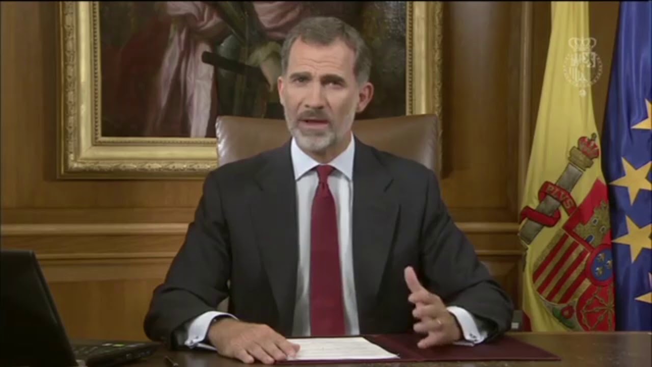 El Rei Felip VI, fent un discurs el dia 3 d'octubre de l'any 2017.